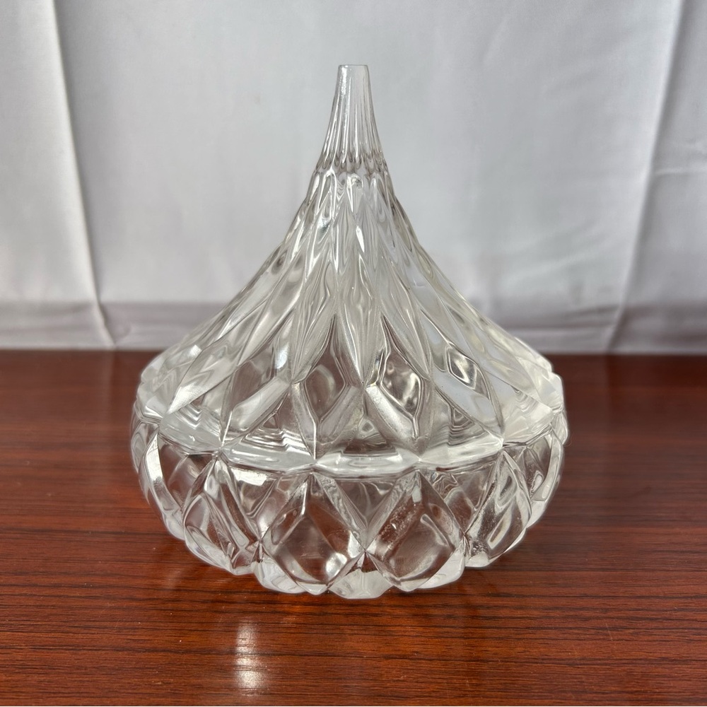 Godinger Crystal Hershey Kisses Clear Candy Dish Trinket Dish With Lid Jewelry